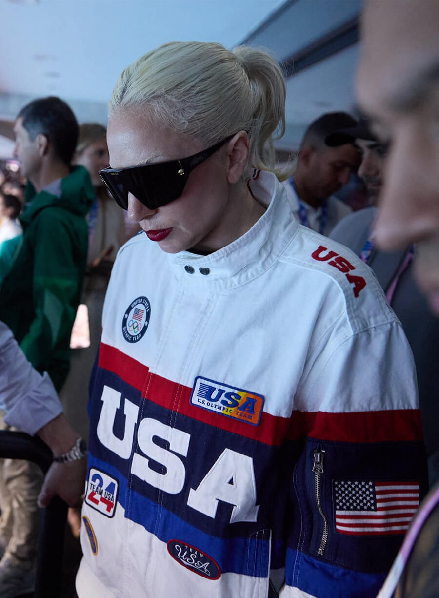Harpoon Lady Gaga Paris Olympics USA Inspired Multi-Color Cotton Fabric Cotton Jacket