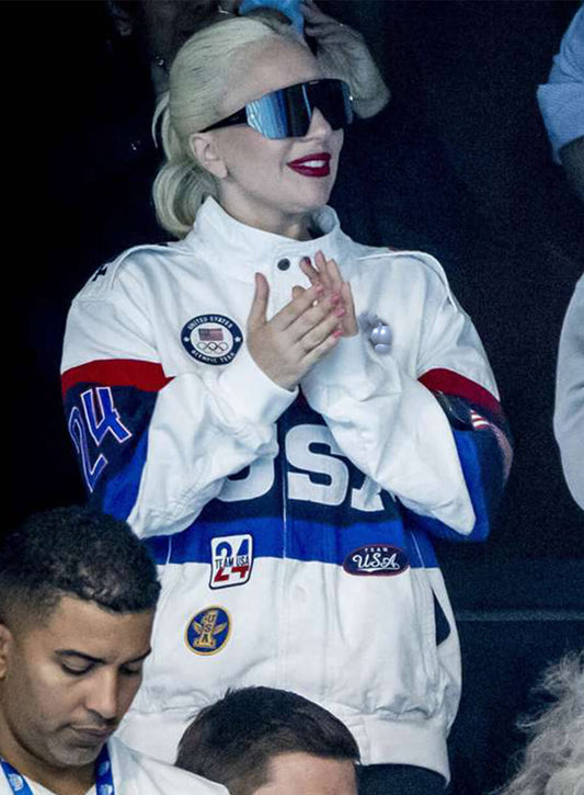 Harpoon Lady Gaga Paris Olympics USA Inspired Multi-Color Cotton Fabric Cotton Jacket