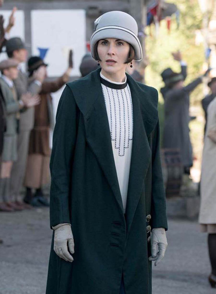 Harpoon Lady Mary Crawley Inspired Green Cotton Fabric Coat - Downton Abbey Tv Series Style