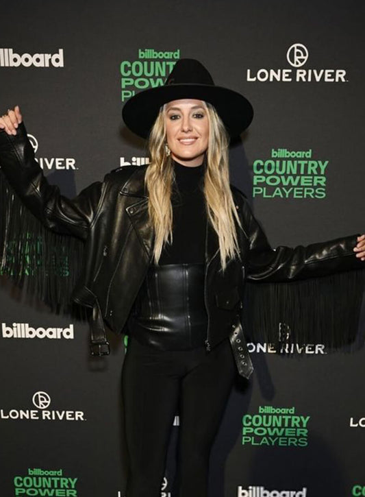 Harpoon Lainey Wilson Inspired Black Leather Jacket - Country Power Players 2024 Style