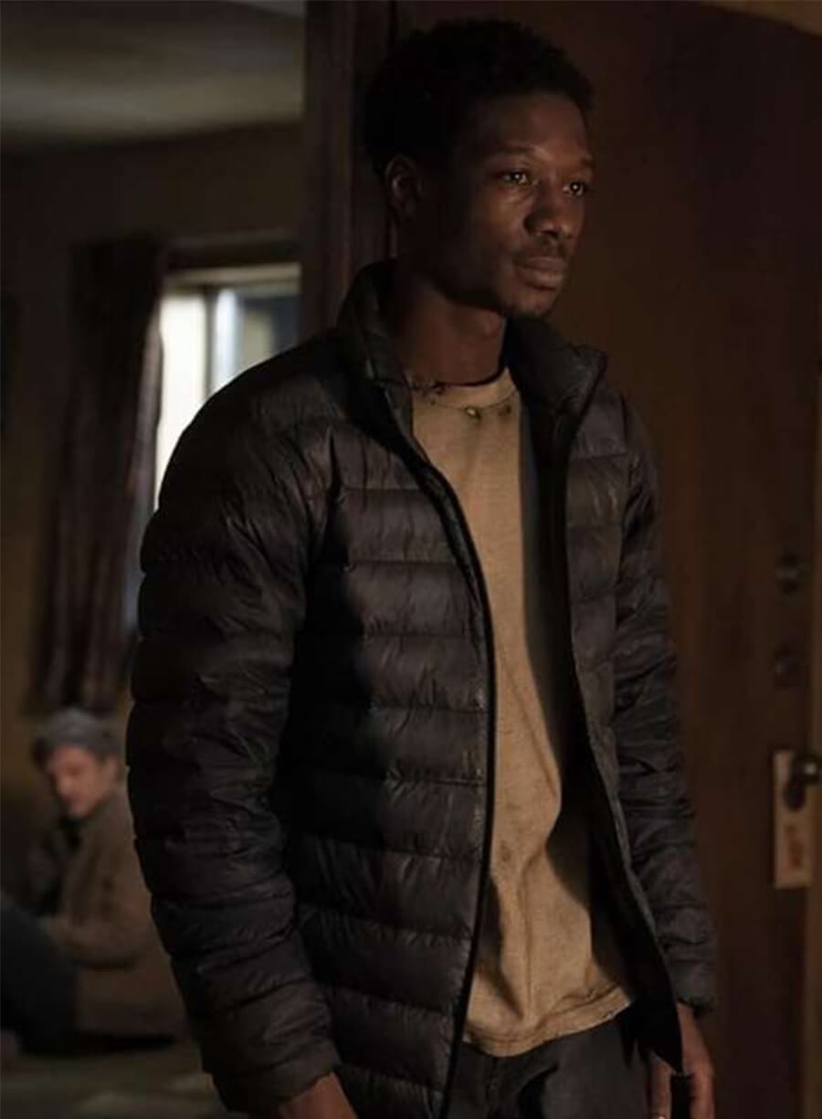 Harpoon Henry Burrell Inspired Black Parachute Fabric Leather Jacket - The Last of Us Style