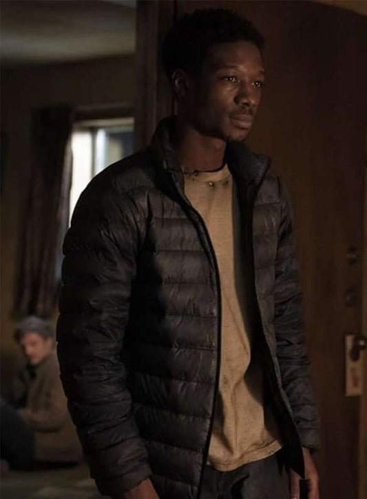Harpoon Henry Burrell Inspired Black Parachute Fabric Leather Jacket - The Last of Us Style