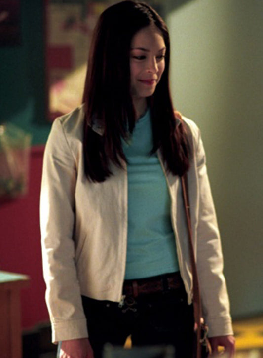 Harpoon Lana Lang Inspired White Cotton Fabric Cotton Jacket - Smallville Style