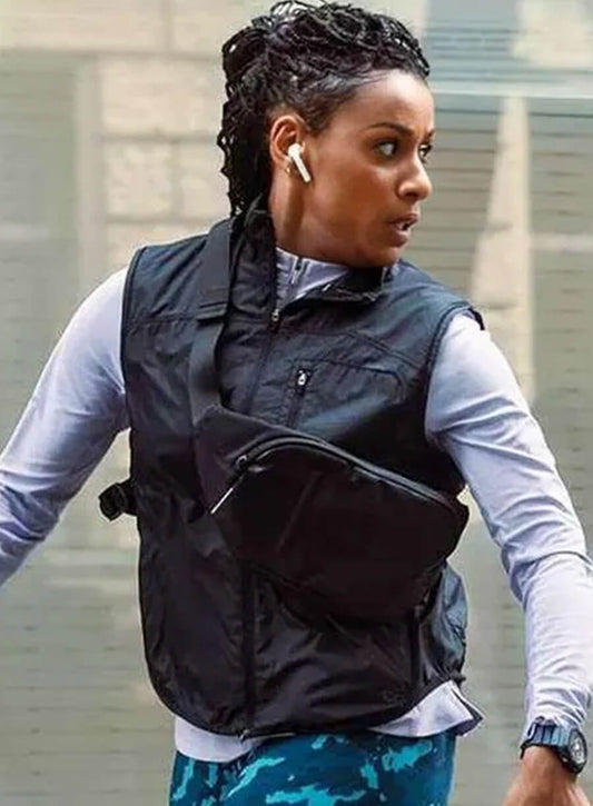 Harpoon Sophie Summers Inspired Black Polyester Fabric Leather Jacket - NCIS: Tony & Ziva Style