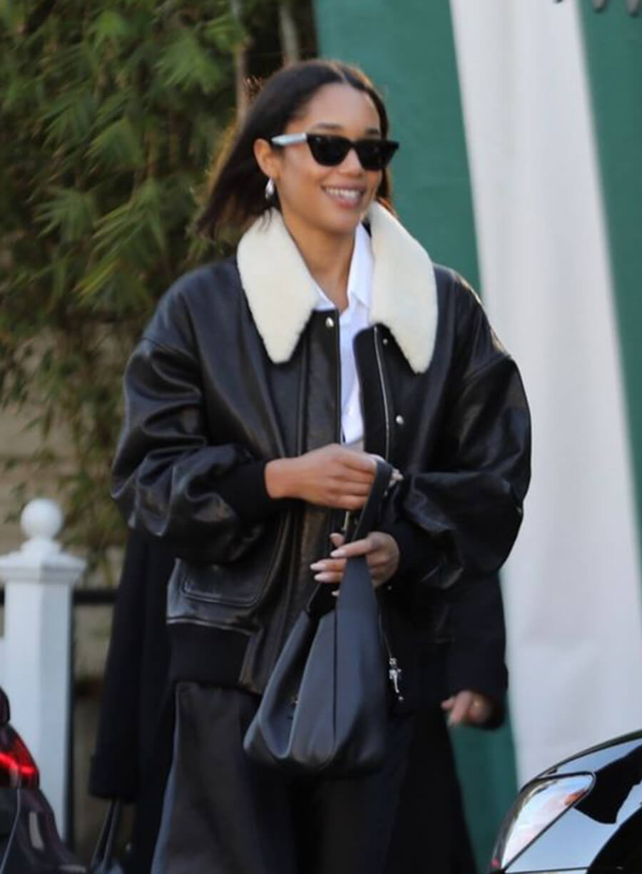 Harpoon Laura Harrier Inspired Black Leather Jacket