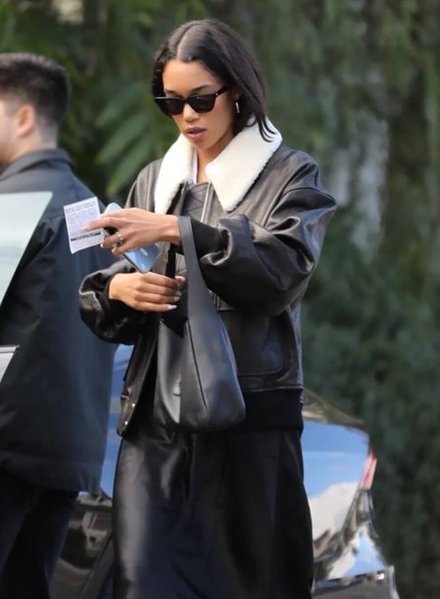 Harpoon Laura Harrier Inspired Black Leather Jacket