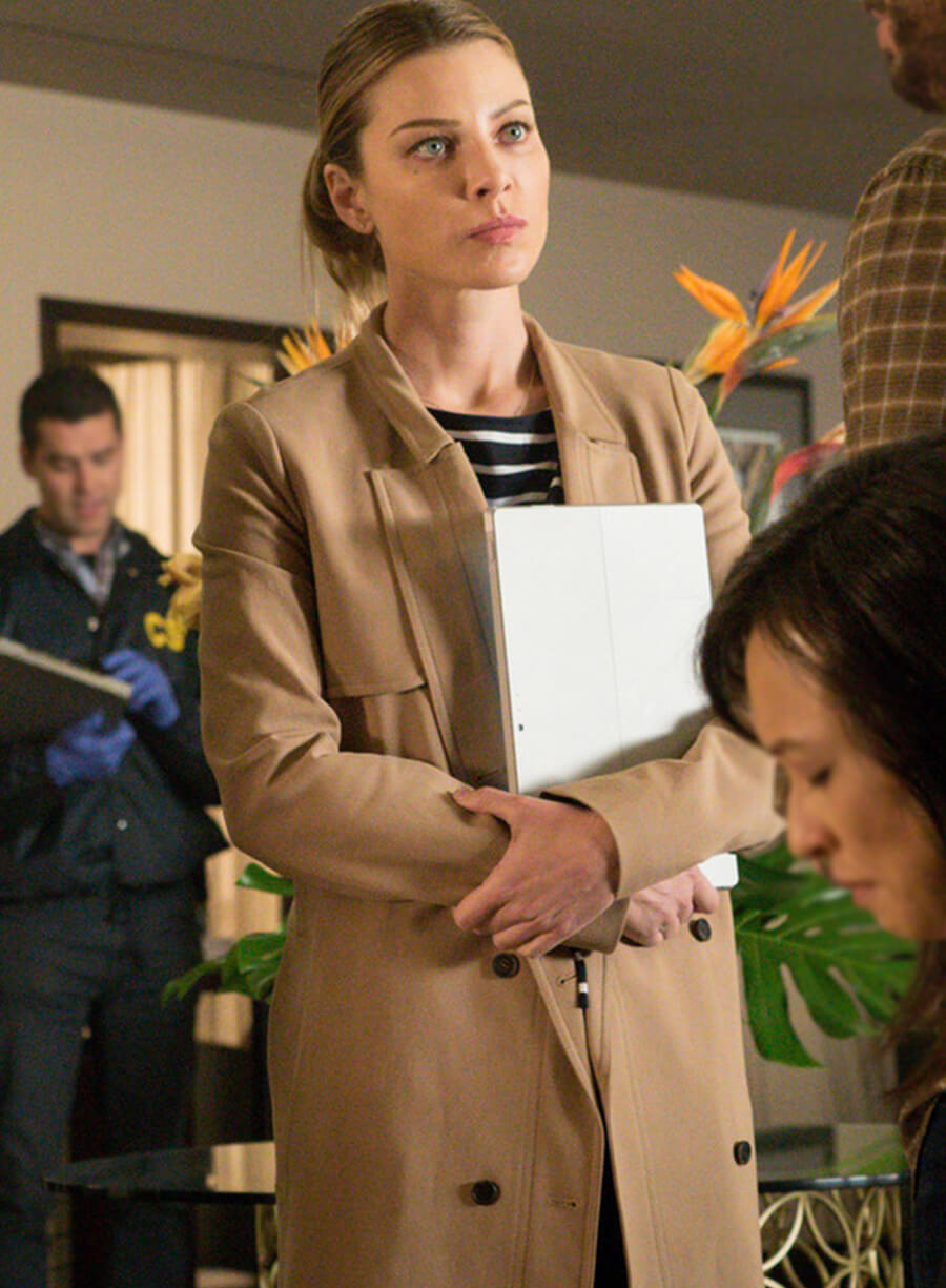 Harpoon Chloe Decker Inspired Beige Coat - Lucifer S01 Style