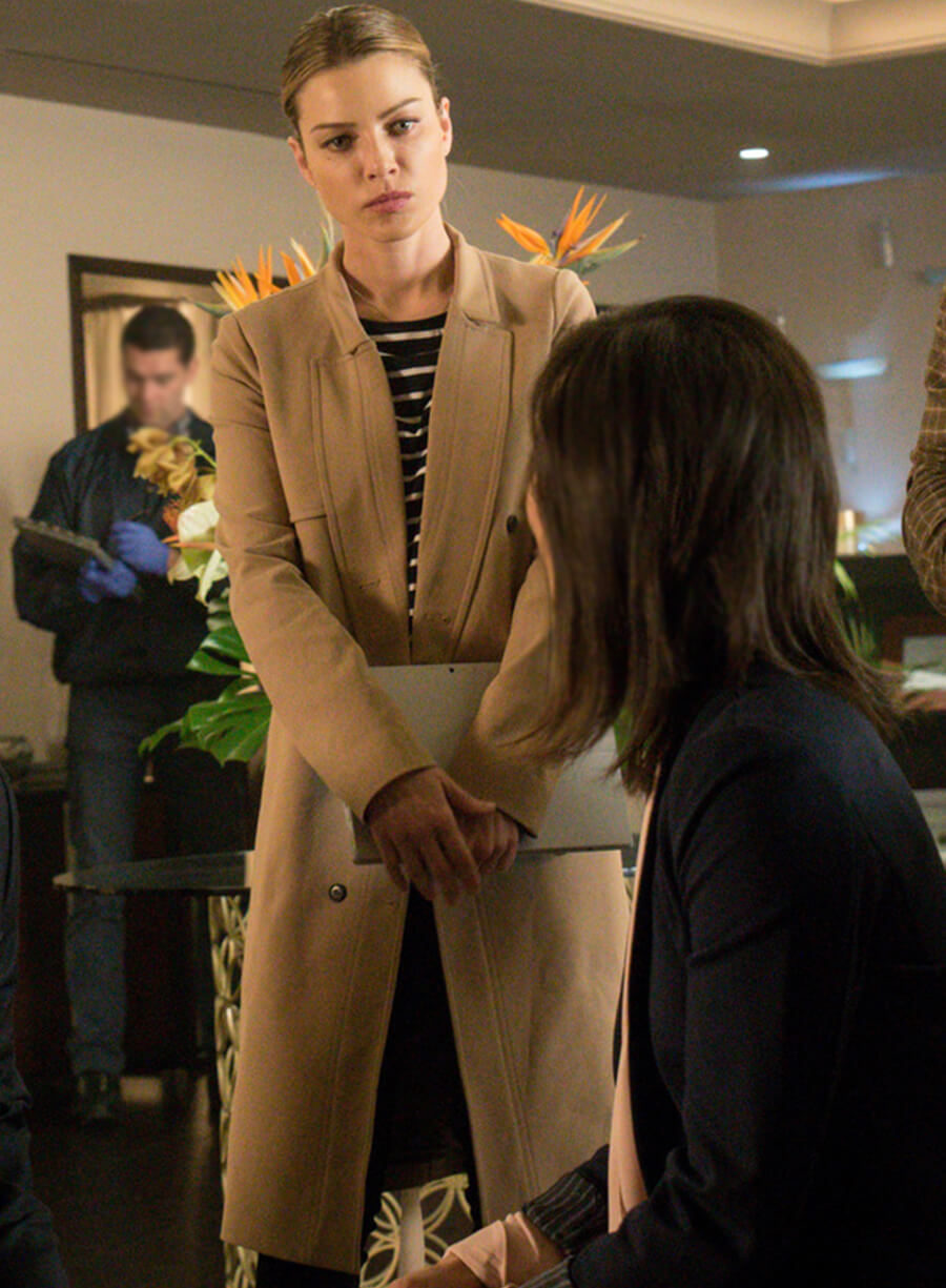 Harpoon Chloe Decker Inspired Beige Coat - Lucifer S01 Style