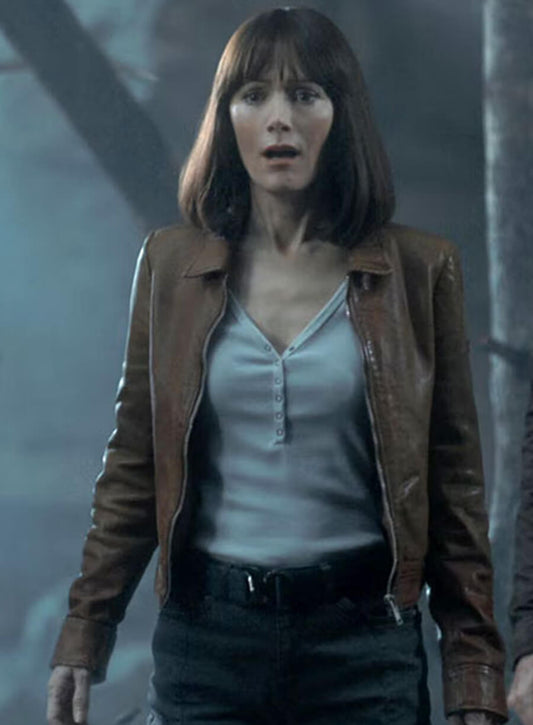 Harpoon Lauren Van Chance Inspired Brown Leather Jacket - The Bubble Style