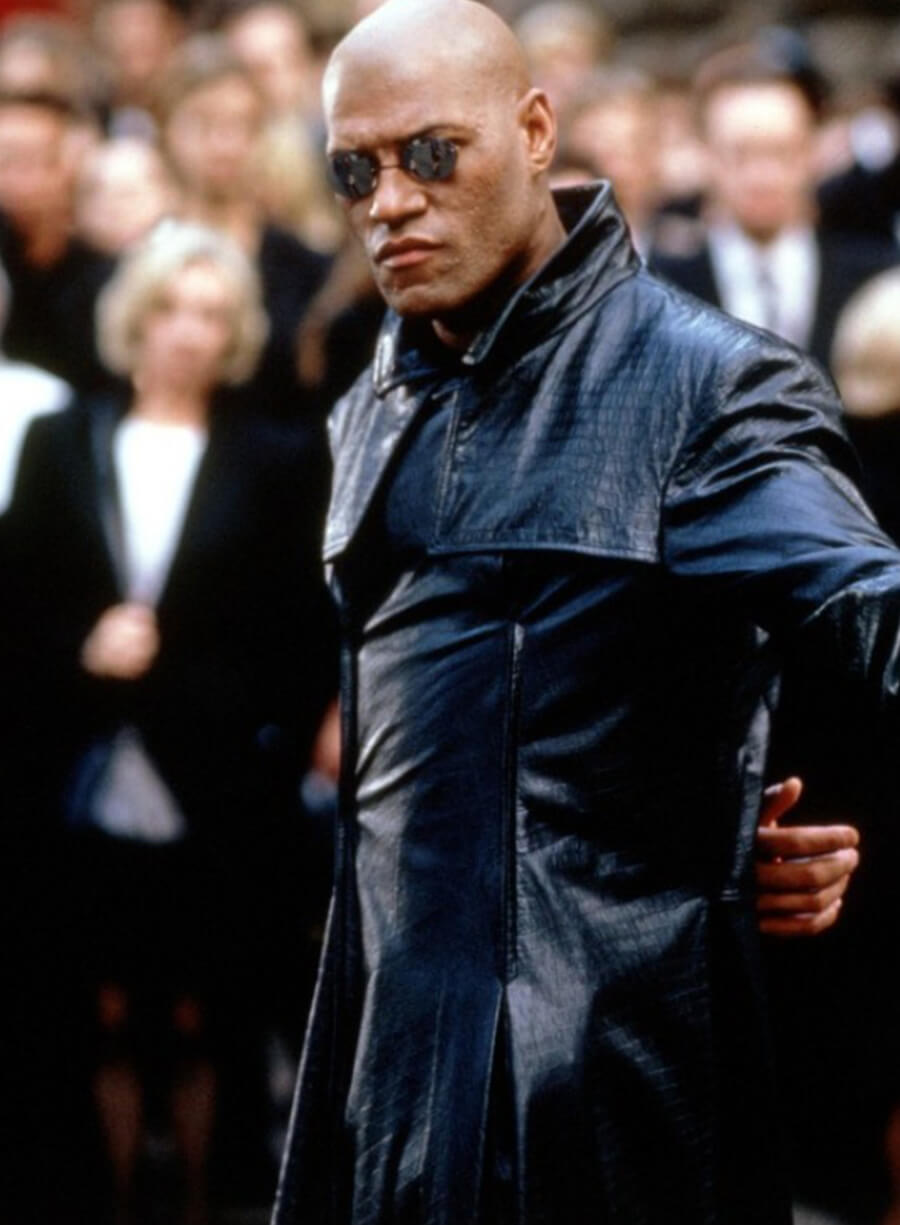 Harpoon Morpheus Inspired Black Real Leather Coat - The Matrix Style