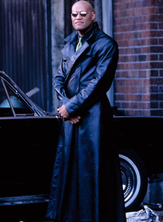 Harpoon Morpheus Inspired Black Real Leather Coat - The Matrix Style