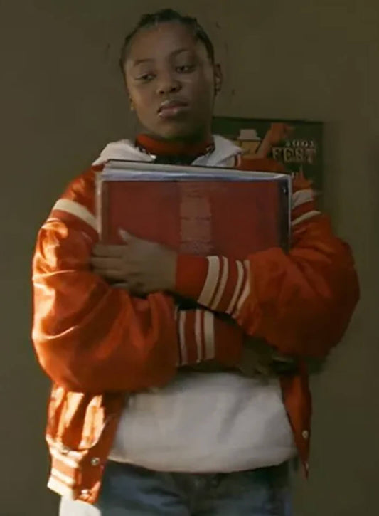 Harpoon Laverne Thomas Inspired Orange Leather Jacket - Power Book III Raising Kanan Style