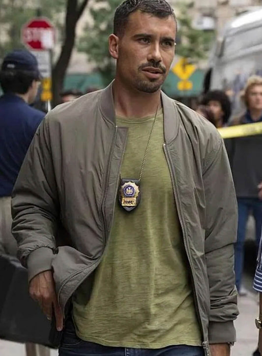 Harpoon Joe Velasco Inspired Grey Bomber Jacket - Law & Order SVU Style
