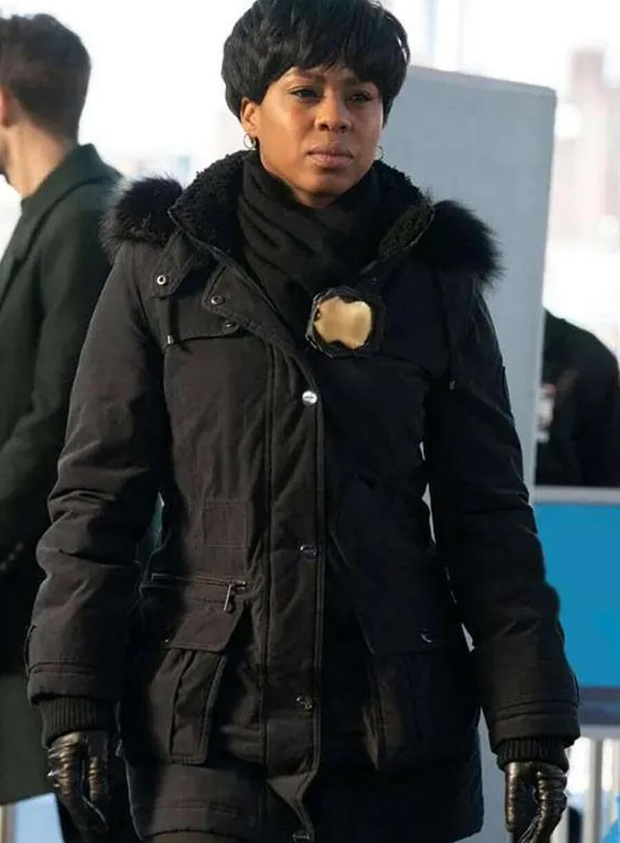 Harpoon Ayanna Inspired Brown & Black Hooded Jacket - Law & Order Style