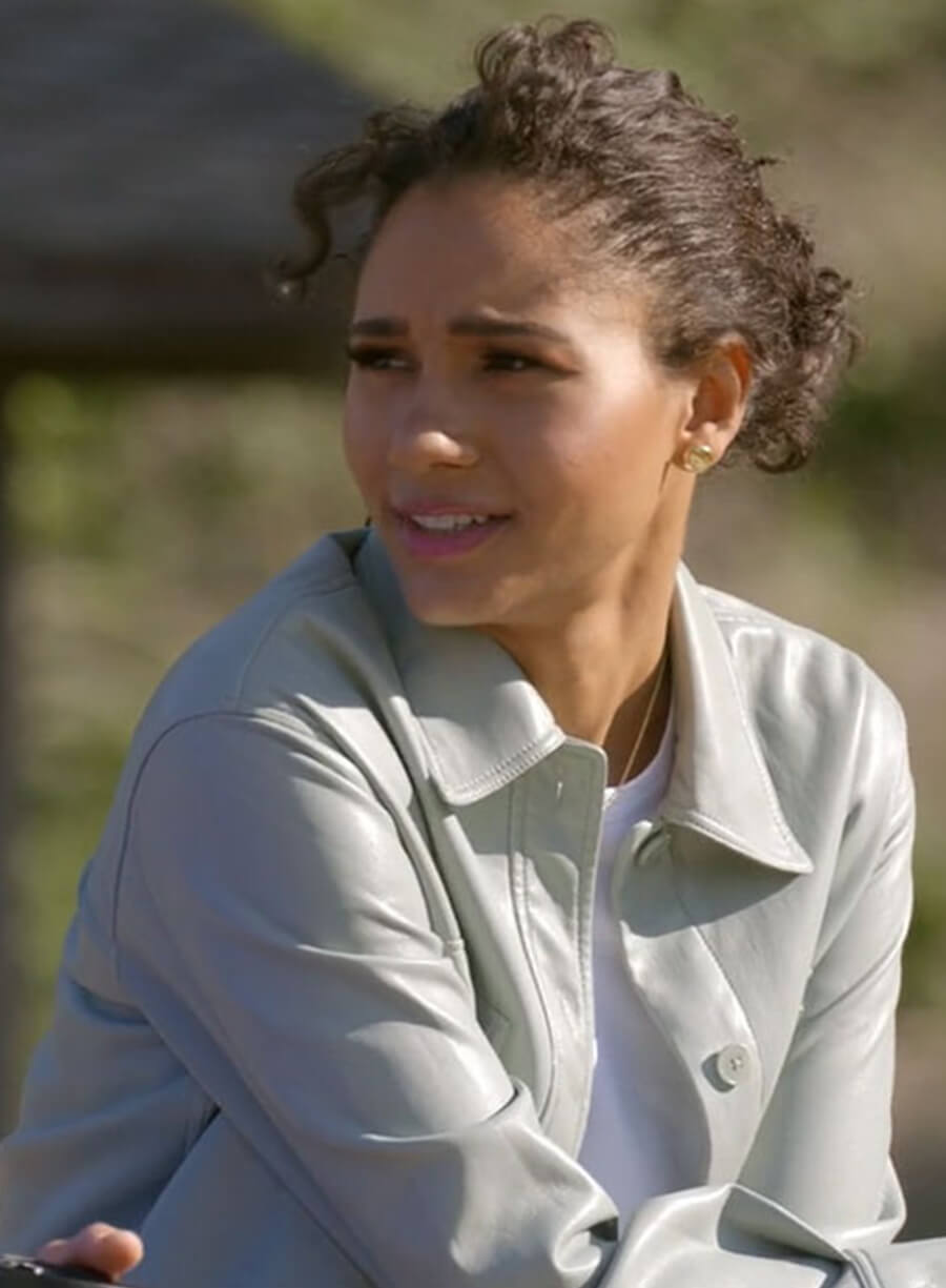 Harpoon Layla Keating Inspired White Leather Jacket - All American Style