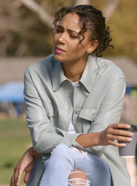Harpoon Layla Keating Inspired White Leather Jacket - All American Style