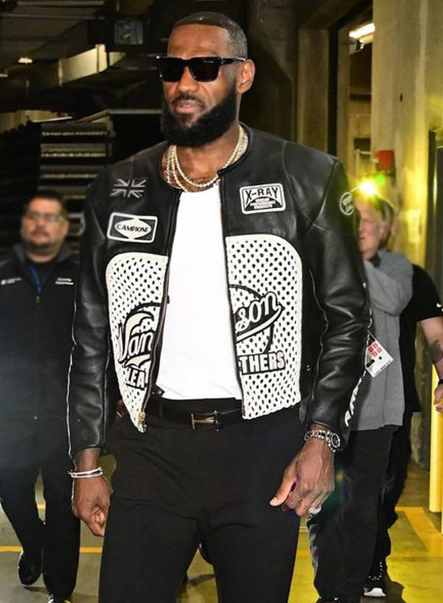 Harpoon LeBron James Aim� Leon Dore Inspired Black Real Leather Leather Jacket