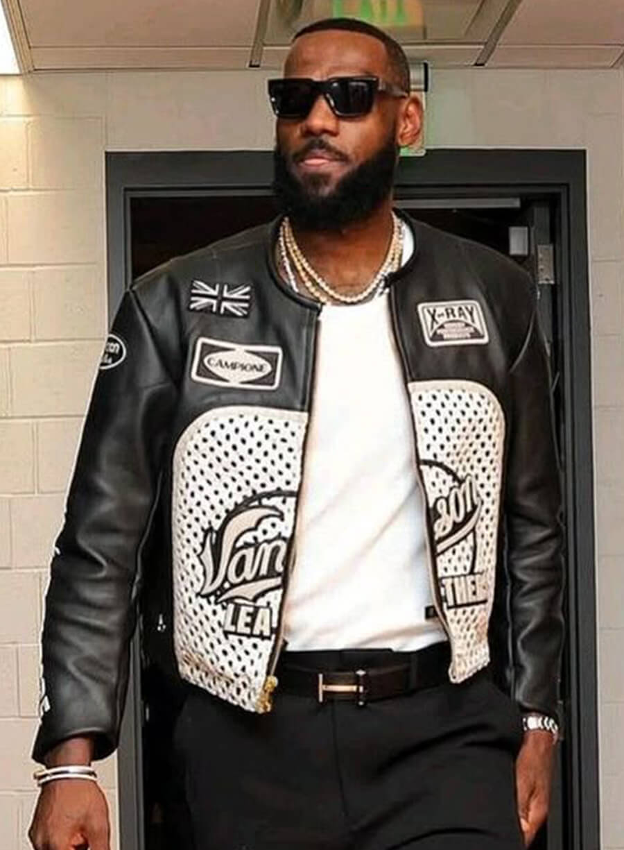 Harpoon LeBron James Aim� Leon Dore Inspired Black Real Leather Leather Jacket