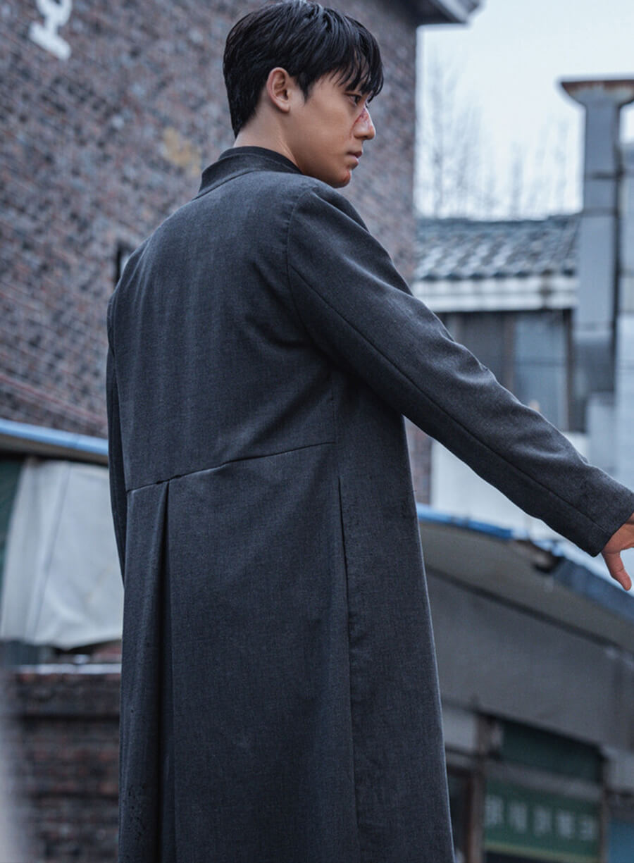 Harpoon Lee Eun-Hyuk Inspired Black Coat - Sweet Home Style
