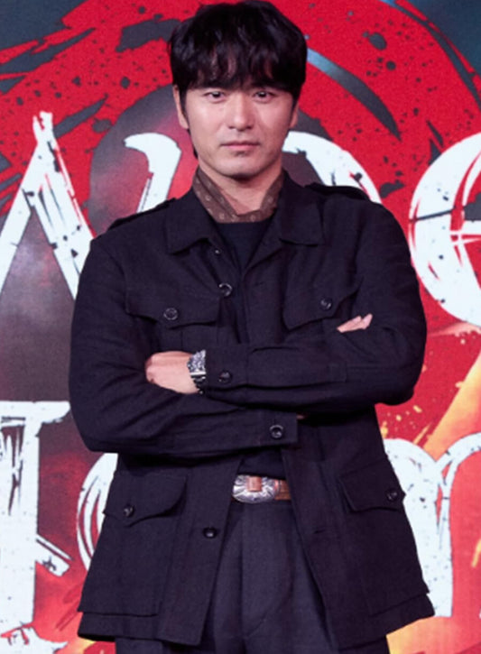 Harpoon Lee Jin-wook Inspired Black Leather Jacket - Sweet Home Premiere Style