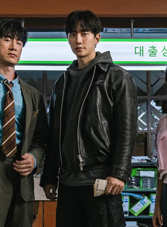 Harpoon Kang Sang -woong Inspired Black Leather Jacket - Cashero Style