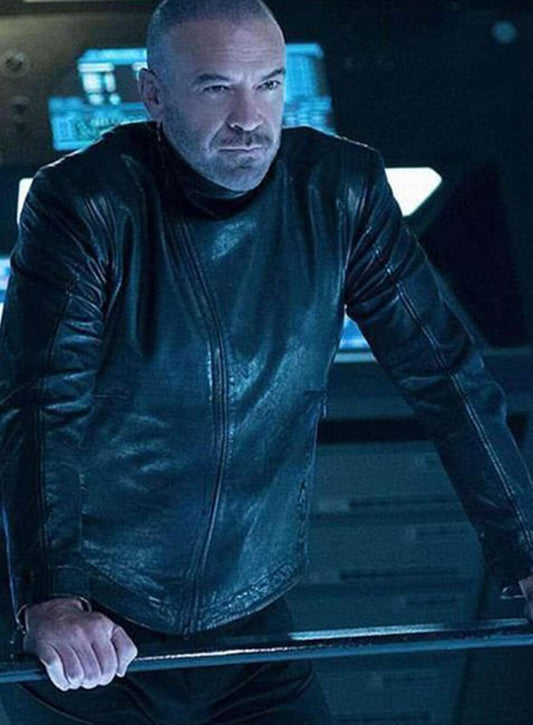 Harpoon Leland Inspired Black Real leather Leather Jacket - Star Trek Discovery Style