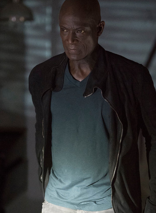 Harpoon Lemuel Bridger Inspired Black Fleece Fabric Leather Jacket - Midnight Texas Style