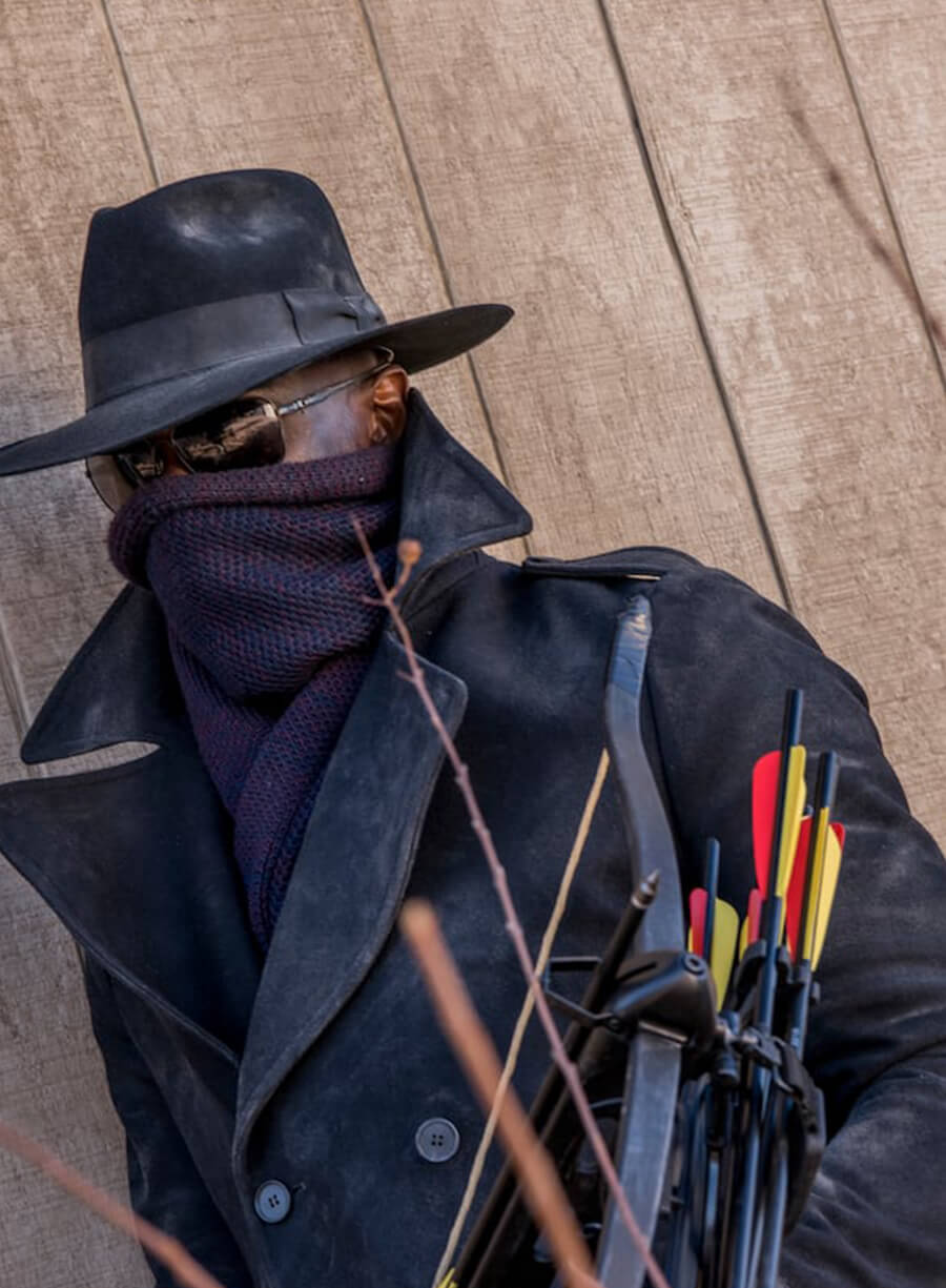 Harpoon Lemuel Bridger Inspired Black Wool Fabric Coat - Midnight Texas Style