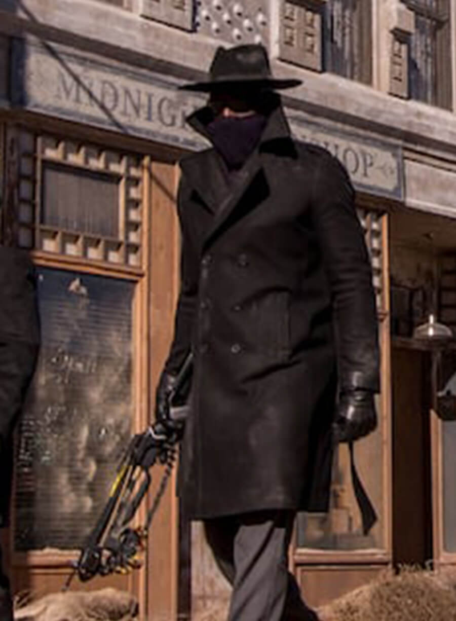 Harpoon Lemuel Bridger Inspired Black Wool Fabric Coat - Midnight Texas Style