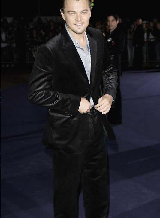 Harpoon Leonardo DiCaprio Inspired Black Satin Leather Jacket