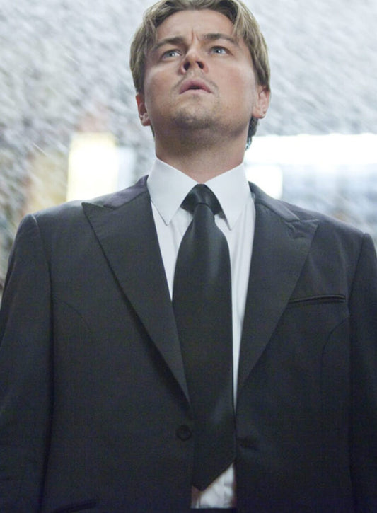 Harpoon Leonardo DiCaprio Inspired Black Plain Fabric Leather Jacket - Inception Style