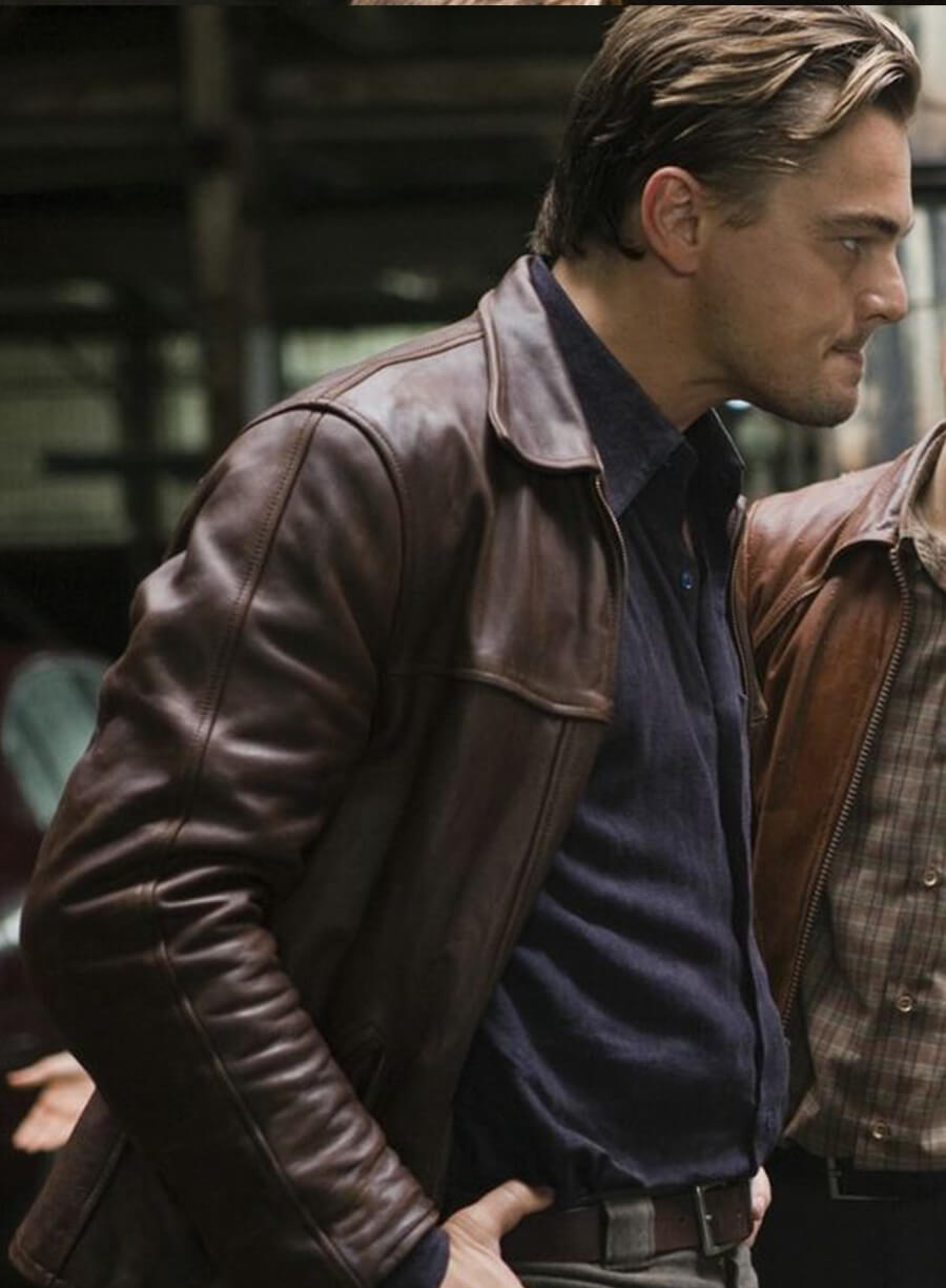 Harpoon Leonardo DiCaprio Inspired Brown Real Leather Leather Jacket - Inception Style