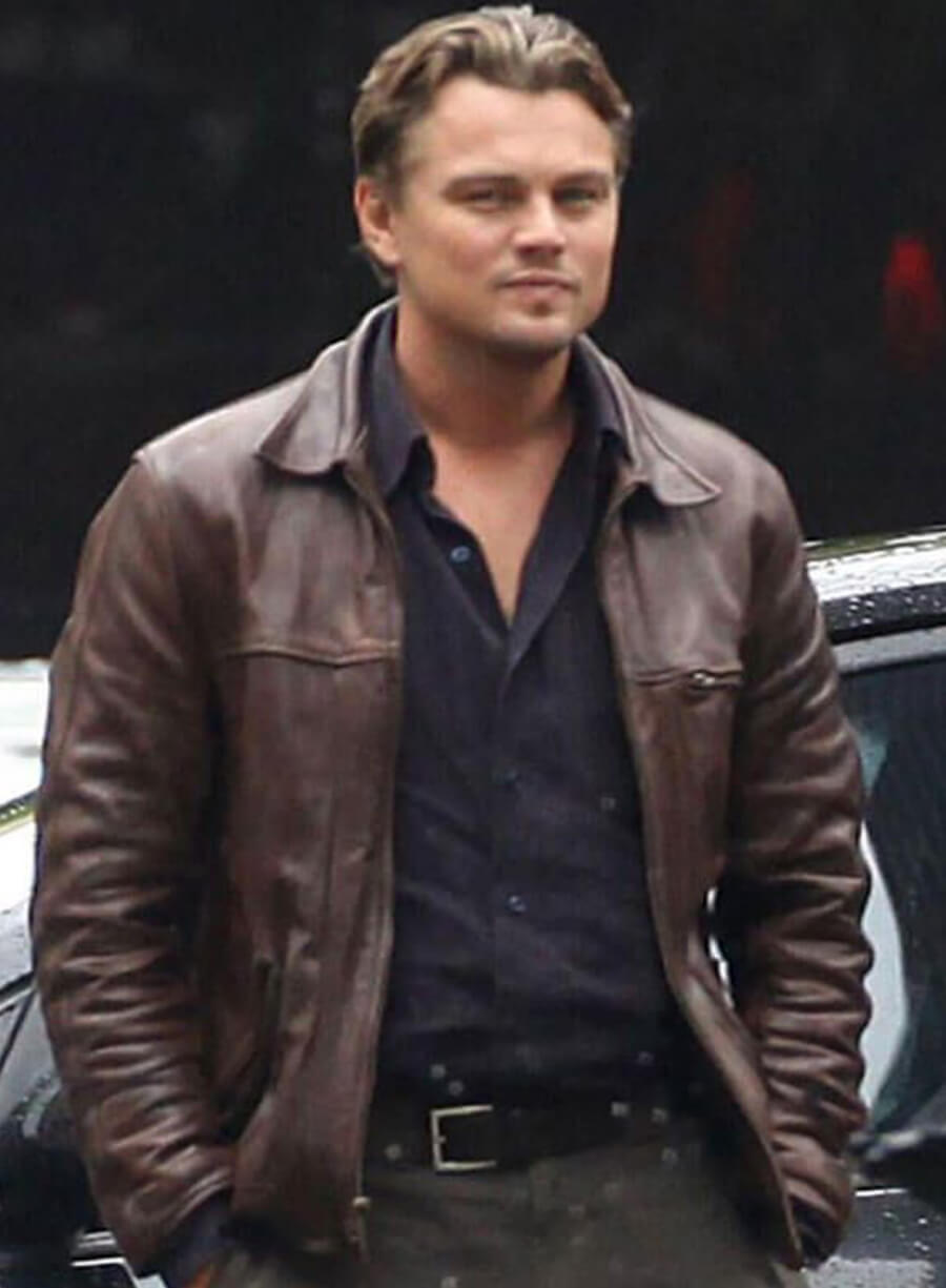 Harpoon Leonardo DiCaprio Inspired Brown Real Leather Leather Jacket - Inception Style