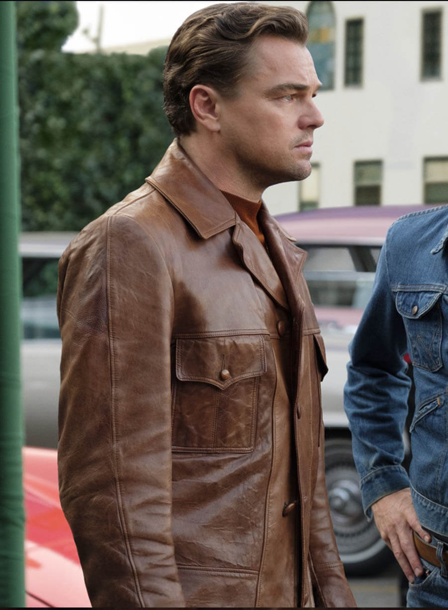 Harpoon Leonardo DiCaprio Inspired Brown Real Leather Leather Jacket - Once Upon a Time in Hollywood Style