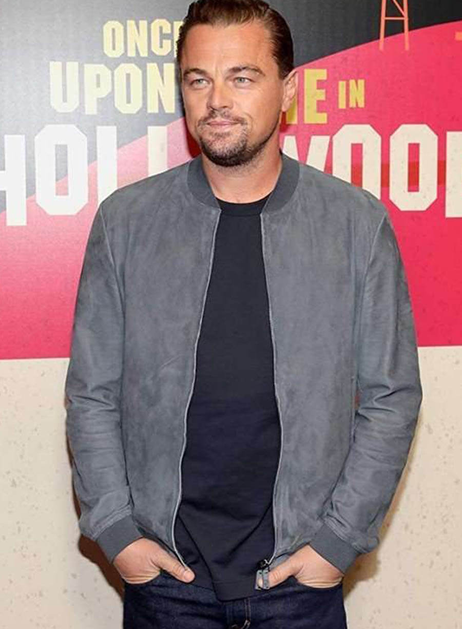 Harpoon Leonardo DiCaprio Inspired Grey Real Leather Leather Jacket - Once Upon a Time in Hollywood Style