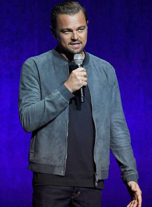 Harpoon Leonardo DiCaprio Inspired Grey Real Leather Leather Jacket - Once Upon a Time in Hollywood Style
