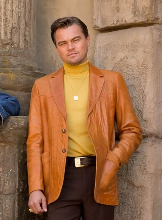 Harpoon Leonardo DiCaprio Inspired Brown Real Leather Leather Jacket - Once Upon a Time in Hollywood Style
