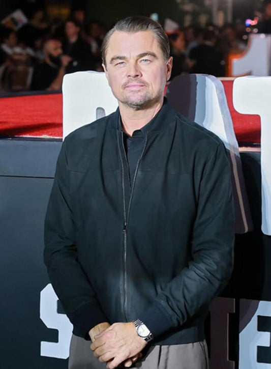 Harpoon Leonardo DiCaprio Inspired Black Leather Jacket - One Battle After Another 2025 Style