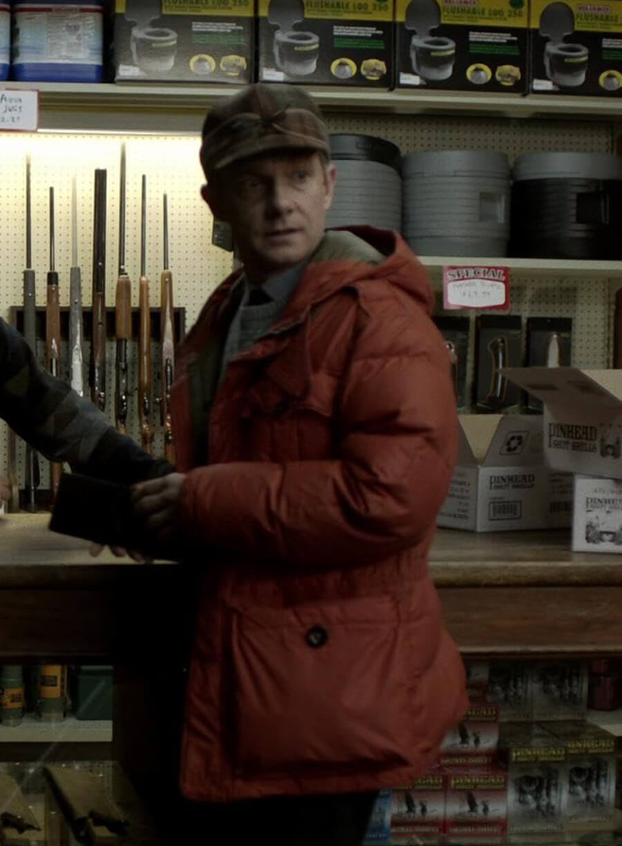 Harpoon Lester Nygaard Inspired Orange Hooded Jacket - Fargo tv Series Style