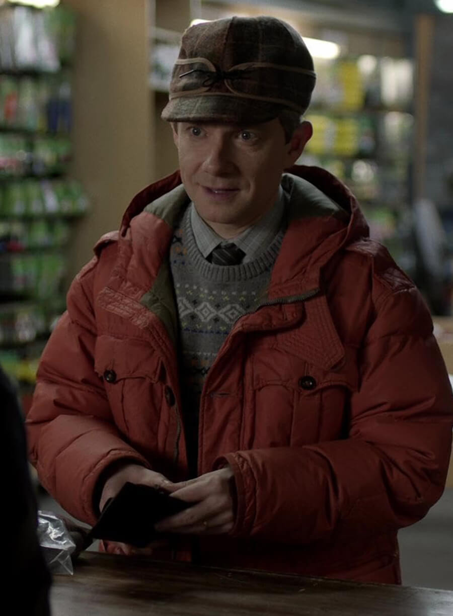 Harpoon Lester Nygaard Inspired Orange Hooded Jacket - Fargo tv Series Style