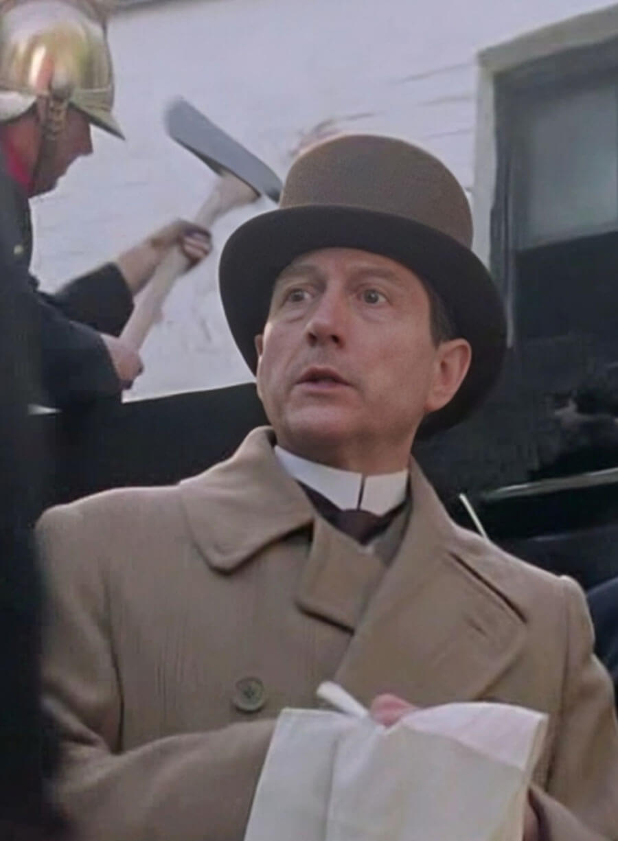 Harpoon Colin Jeavons Inspired Brown Wool Coat - The Adventures of Sherlock Holmes Style