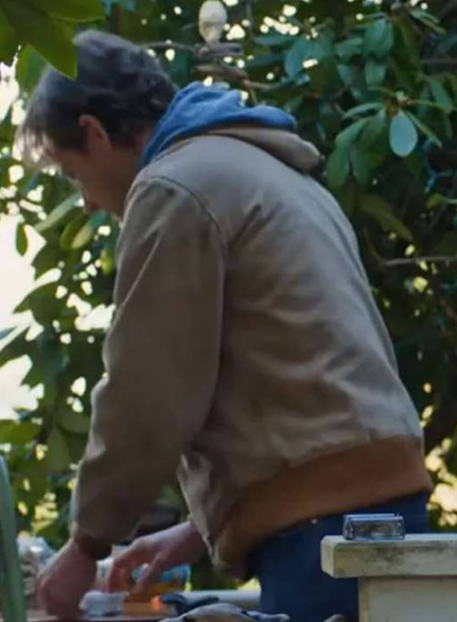 Lewis Pullman Remarkably Bright Creatures 2026 Brown Jacket