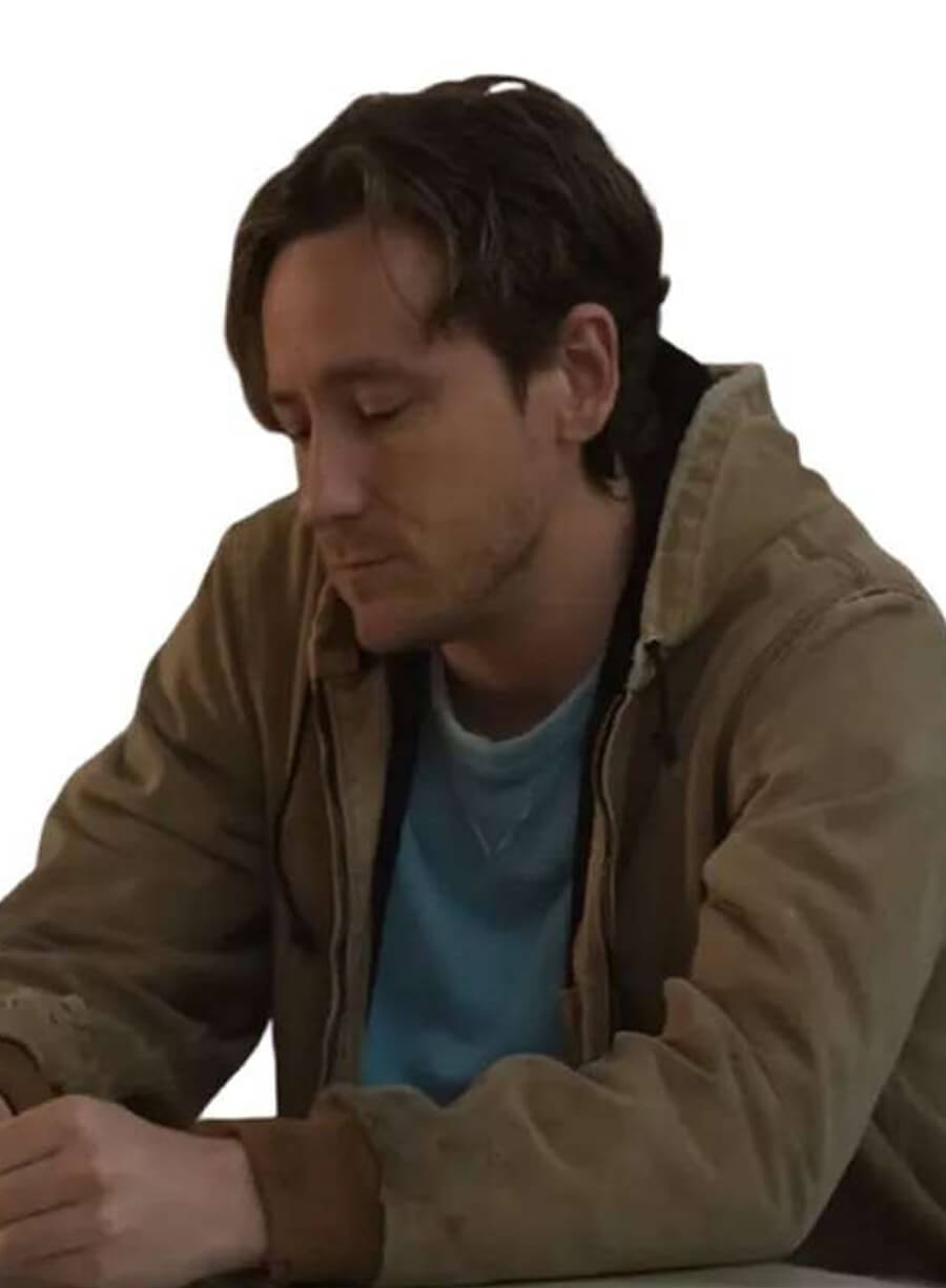 Lewis Pullman Remarkably Bright Creatures 2026 Brown Jacket