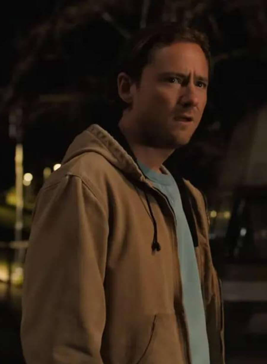 Lewis Pullman Remarkably Bright Creatures 2026 Brown Jacket