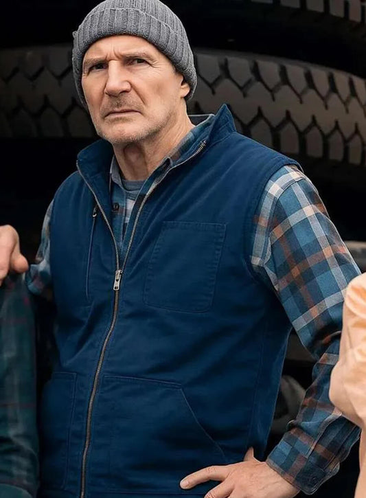 Harpoon Mike McCann Inspired Blue Leather Jacket - Ice Road Vengeance 2025 Style