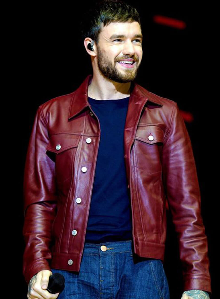 Harpoon Liam Payne Maroon Inspired Maroon Leather Jacket