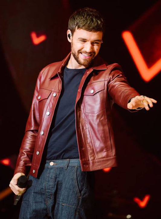Harpoon Liam Payne Maroon Inspired Maroon Leather Jacket