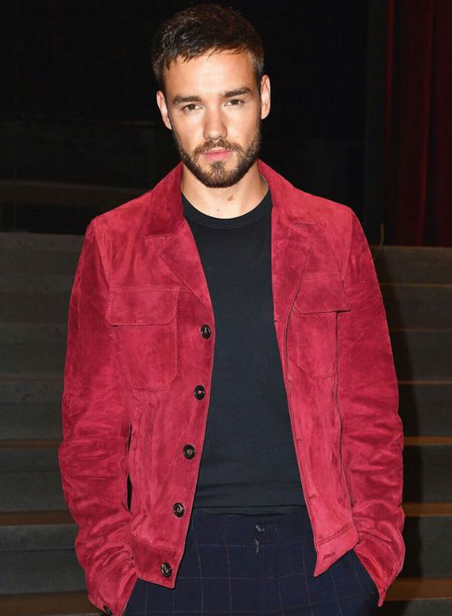 Harpoon Liam Payne Suede Inspired Red Leather Jacket