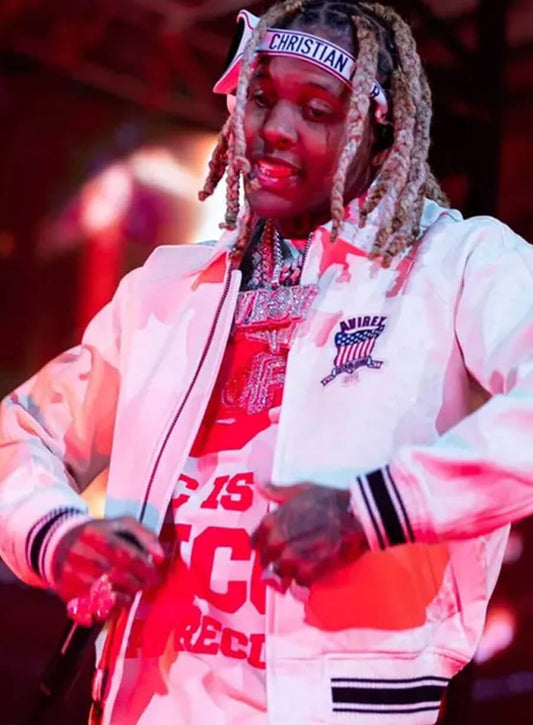 Harpoon Lil Durk Inspired White Real Leather Leather Jacket