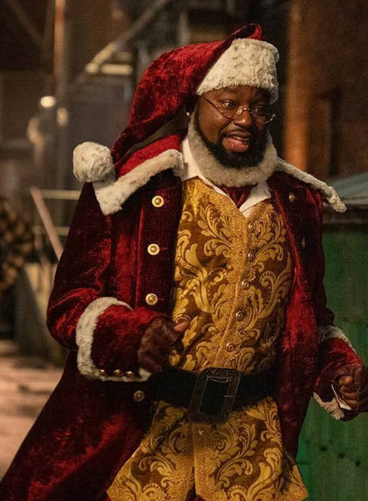 Harpoon Nick Inspired Red Suede Leather Coat - Dashing Through The Snow Style